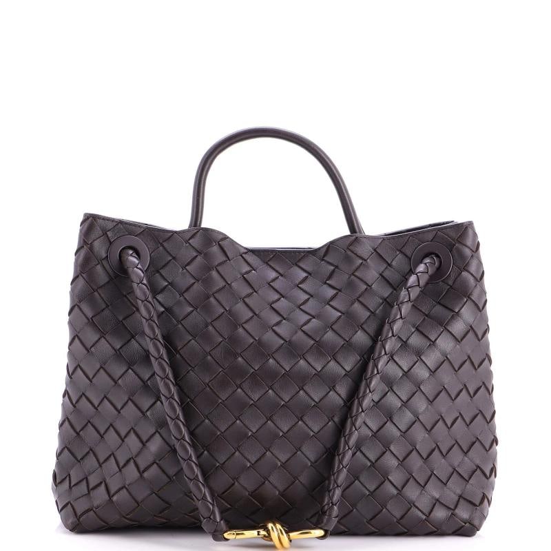 Bottega Veneta Andiamo Top Handle Bag Intrecciato Nappa Medium: Condition: Pre-owned - Good,Brand: Bottega Veneta,Exterior Material: Leather,Style: Top Handle,Exterior Color: Brown,Department: Women,Size: Medium,Accessories: Dust Bag