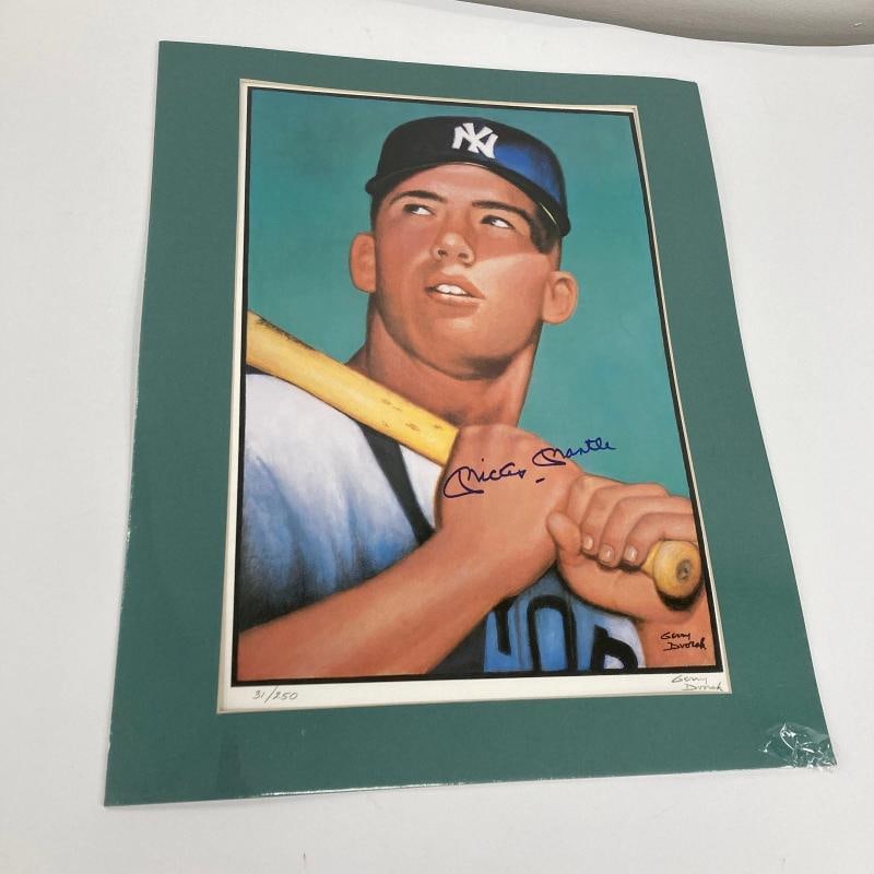 Mickey Mantle Signed 1952 Topps Gerry Dvorak 11x17 Print Photo JSA COA - 2