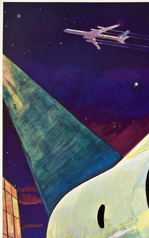 Original Vintage Poster FLY BOEING JET SABENA BENGIAN WORLD AIRLINES Airline OL - 2
