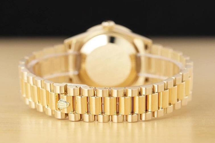 ROLEX PRESIDENT 68278 FACTORY DIAMOND DIAL 1.5 CT BEZEL 18K YELLOW GOLD WATCH - 6