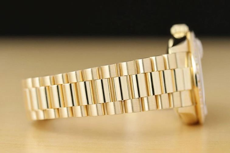 ROLEX PRESIDENT 68278 FACTORY DIAMOND DIAL 1.5 CT BEZEL 18K YELLOW GOLD WATCH - 8
