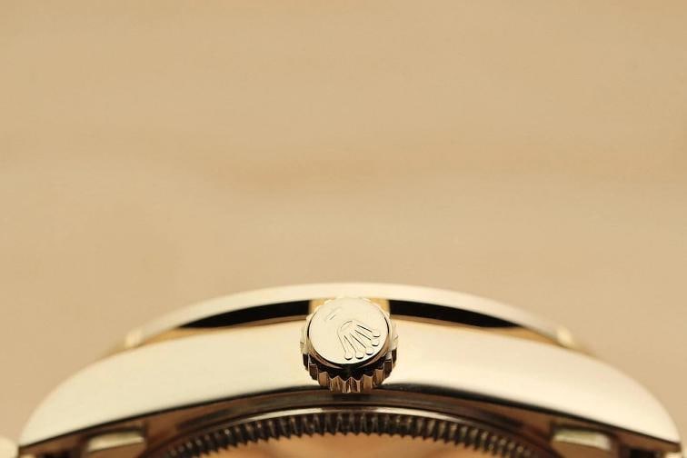 ROLEX PRESIDENT 68278 FACTORY DIAMOND DIAL 1.5 CT BEZEL 18K YELLOW GOLD WATCH - 9