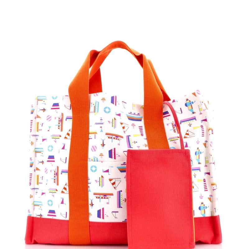 Hermes Petit Chartier Nappy Bag Printed Toile Large - 2