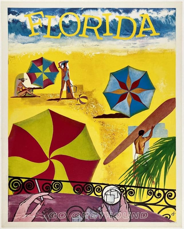 Original Vintage Mini Poster GREYHOUND FLORIDA Bus Travel Sun Beach 11" x 14" OL: Condition: Used,Date of Creation: 1950-1969,Item Length: 11 in,Original/Licensed Reprint: Original,Subject: Travel,Type: Poster,r,Width (Inches): 11.2",Item Height: 11 in,Height (Inches): 14",Style: V