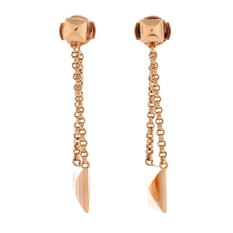 Hermes Clou D'H Drop Earrings 18K Rose Gold: Condition: Pre-owned - Good,Brand: Hermes,Main Stone: Unknown,Metal: 18K Rose Gold,Metal Purity: 18K,Style: Dangle/Drop,Type: Earrings,Color: Rose Gold,Material: Rose Gold Condition: Very good.
