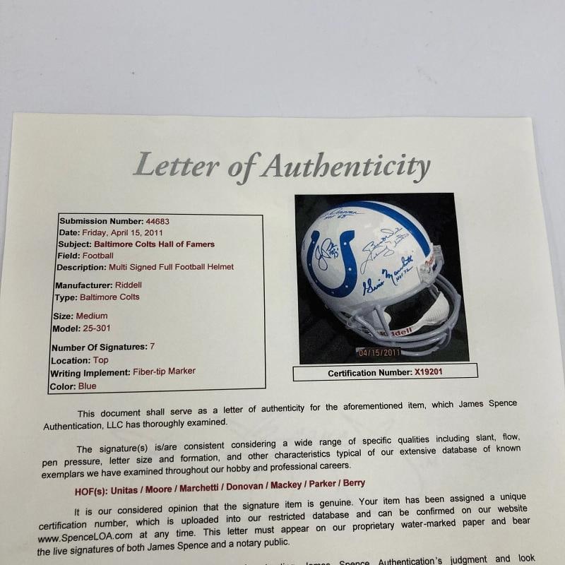 Johnny Unitas Colts Legends Signed Full Size Authentic Riddell Helmet JSA COA - 12