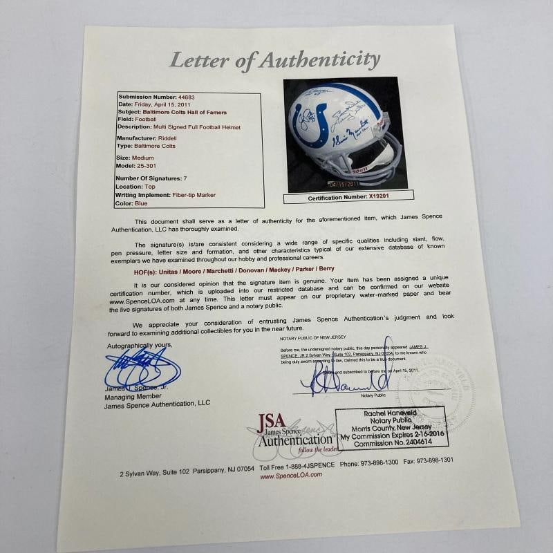 Johnny Unitas Colts Legends Signed Full Size Authentic Riddell Helmet JSA COA - 2