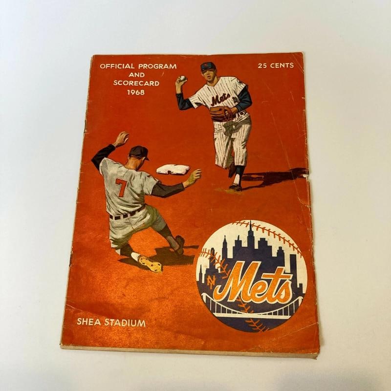 Nolan Ryan Rookie Signed Vintage 1968 New York Mets Program With JSA COA - 2