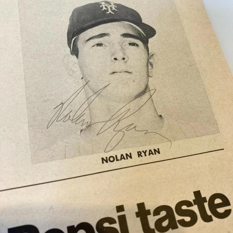 Nolan Ryan Rookie Signed Vintage 1968 New York Mets Program With JSA COA - 4