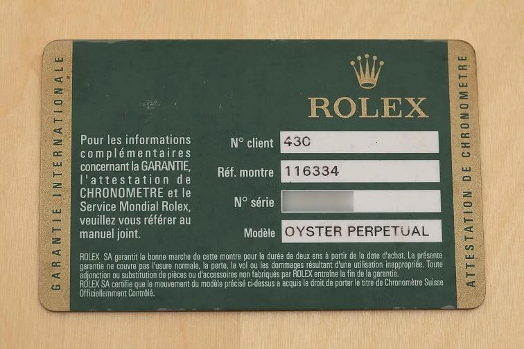 2010 CARD ROLEX DATEJUST II 41MM 116334 SILVER DIAMOND DIAL 18K GOLD STEEL WATCH - 6
