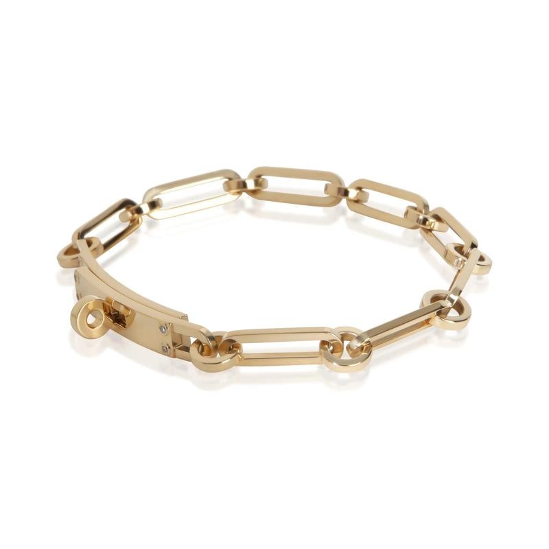 HermÃƒÂ¨s Yellow Gold Diamond Small Kelly Chaine Bracelet - 2