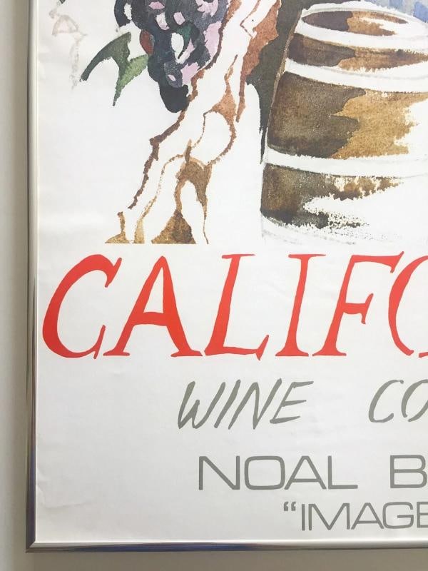 VTG 1980'S NOAL BETTS " CALIFORNIA WINE COUNTRY " LITHOGRAPH PRINT FRAMED POSTER - 7