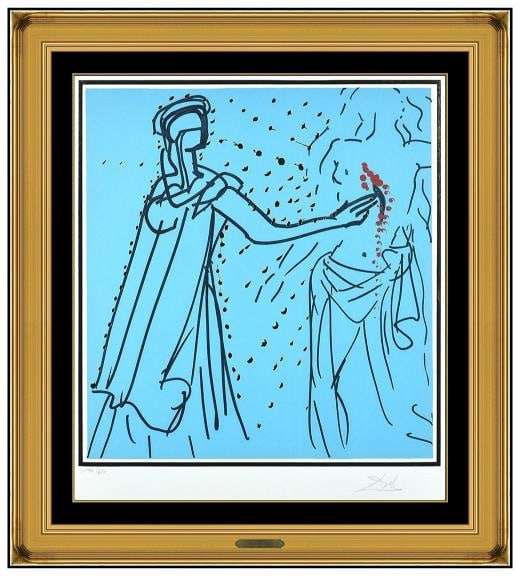 Salvador Dali Original Thomas Embossed Lithograph Print Signed Framed Artwork: Condition: Used,Artist: Salvador Dali,Unit of Sale: Single Piece,Image Orientation: Portrait,Signed: Yes,Title: Thomas,Material: Paper,Certificate of Authenticity (COA): Yes,Original/Licensed