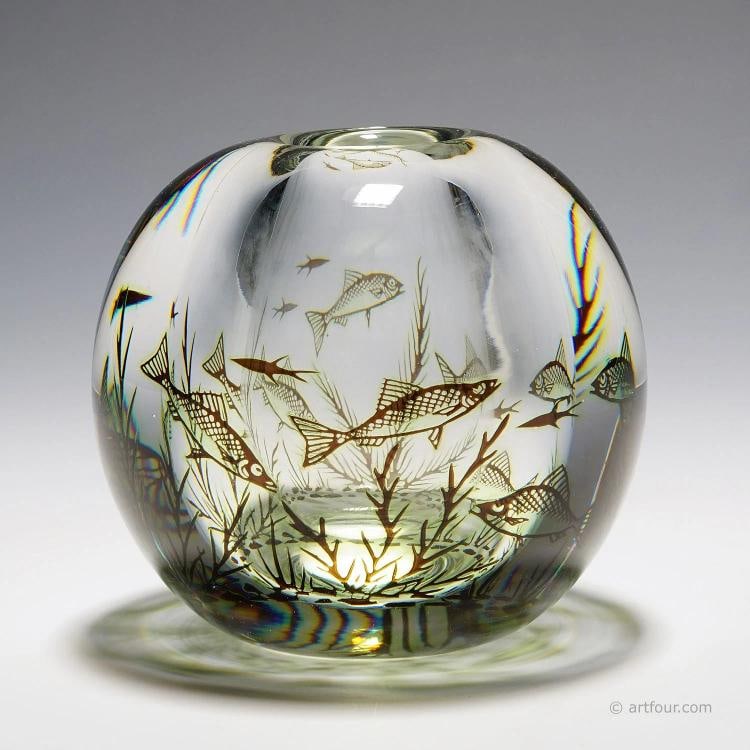 Fish Graal Vase by Edward Hald for Orrefors, Sweden 1957 (1 of 6)