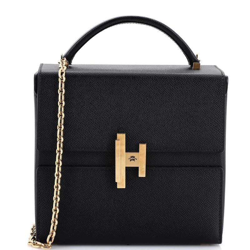 Hermes Cinhetic Top Handle Bag Epsom: Condition: Pre-owned - Excellent,Brand: Hermes,Exterior Material: Leather,Style: Shoulder Bags,Exterior Color: Black,Department: Women,Size: Unknown,Accessories: Dust Bag Estimated Retail Price: