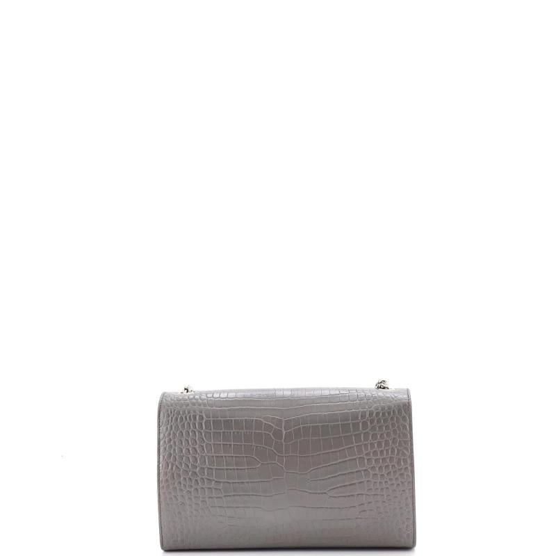Saint Laurent Classic Monogram Tassel Crossbody Bag Crocodile Embossed Leather - 3