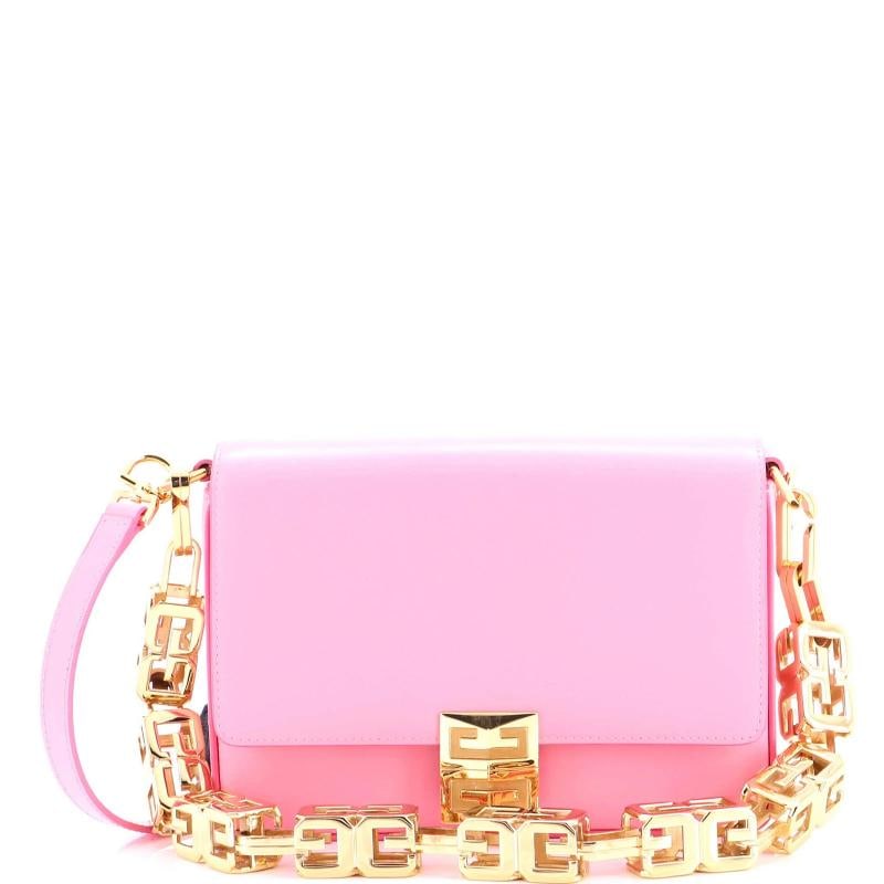 Givenchy 4G Cube Chain Shoulder Bag Leather Medium: Accessories: Dust Bag, Extra Strap, With Strap Measurements: Height 6", Width 8.5", Depth 2". Condition: Pre-owned - Good,Brand: Givenchy,Exterior Material: Leather,Style: Cross Body Bags,Exterior