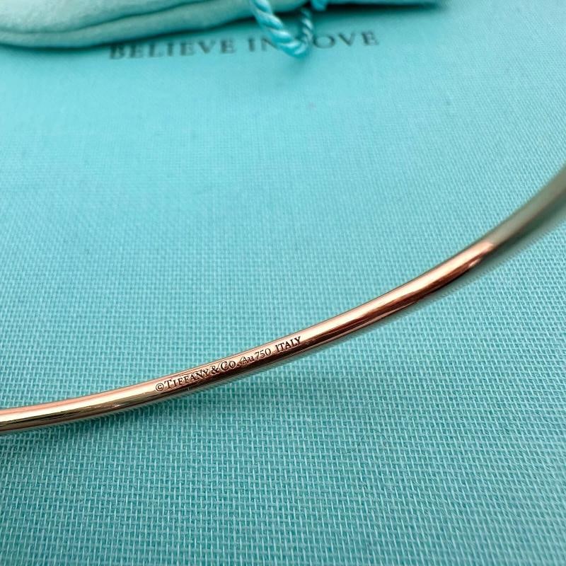 Tiffany & Co 18k Rose Gold Diamond Metro Hinged Bangle Bracelet - 11