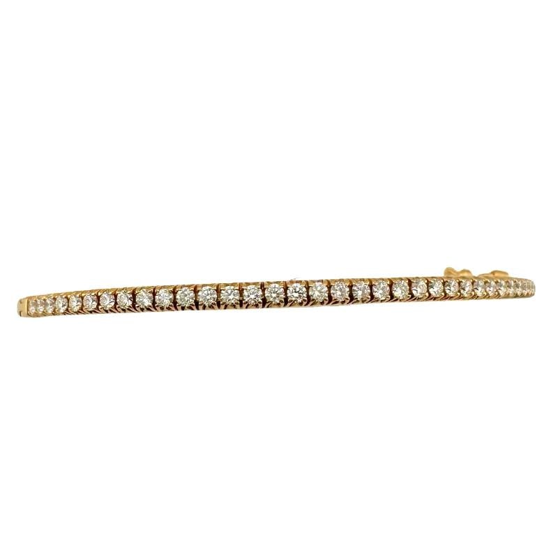 Tiffany & Co 18k Rose Gold Diamond Metro Hinged Bangle Bracelet - 4