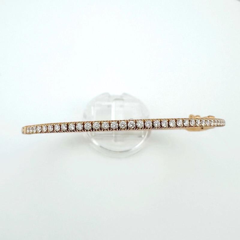 Tiffany & Co 18k Rose Gold Diamond Metro Hinged Bangle Bracelet - 6
