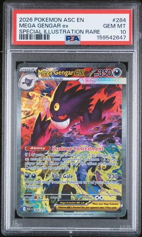 2026 POKEMON ASC EN-ASCENDED HEROES #284 MEGA GENGAR EX PSA 10: Condition: Graded - PSA 10: Professionally graded ,Graded: Yes,Set: 2026 POKEMON ASC EN-ASCENDED HEROES,Game: PokÃƒÂ©mon TCG,Character: MEGA GENGAR EX,Card Name: MEGA GENGAR