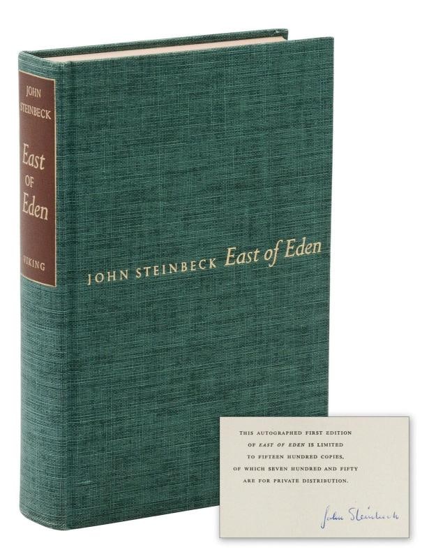 East of Eden ~ JOHN STEINBECK ~ Signed Limited First Edition 1952 ~ 1st (1 of 8)