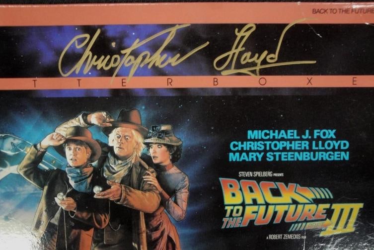 Back to the Future Signed Laserdisc Cover Michael J Fox Christopher Lloyd JSA - 2