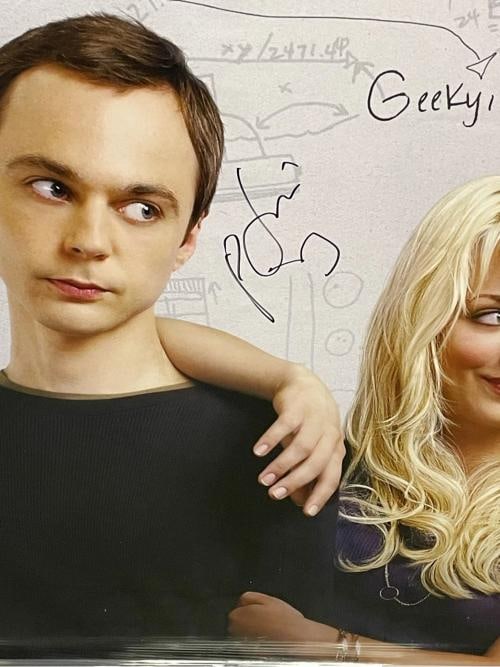 Jim Parsons Kaley Cuoco Signed Autographed Framed Poster The Big Bang Theory JSA - 2