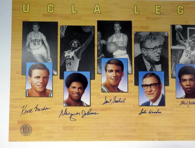 UCLA Bruins Legends Auto Lithograph 7 Sig Kareem Abdul-Jabbar Wooden Bill Walton - 3