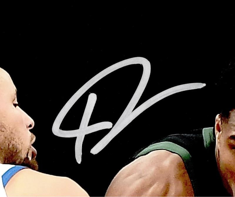 Stephen Curry Giannis Antetokounmpo Auto 16x20 Photo Dual Auto Spotlight Beckett - 3