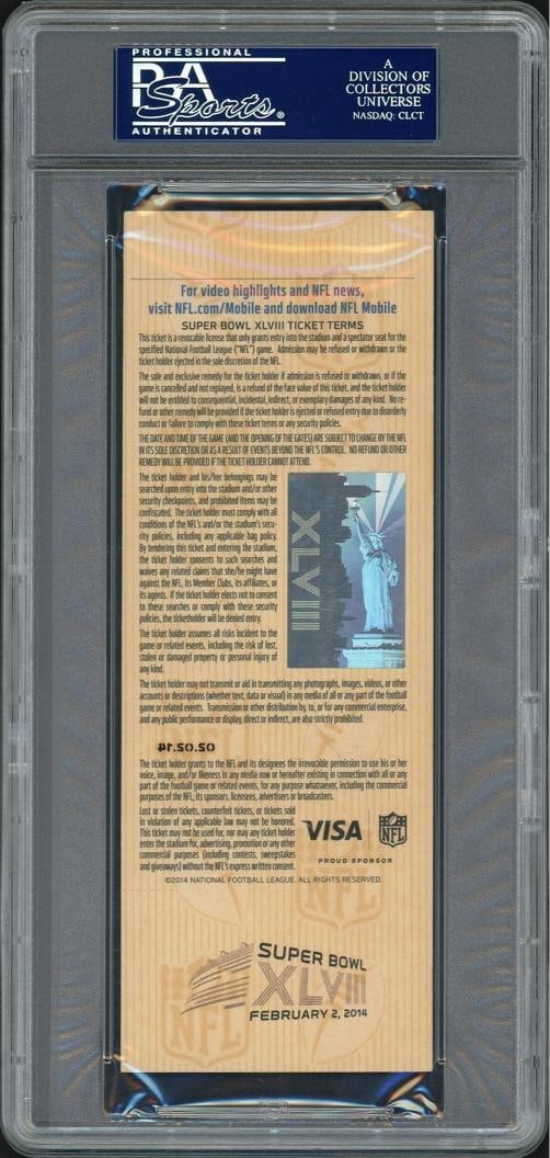 Russell Wilson Auto Super Bowl 48 Ticket Seahawks "SB XLVIII Champs" PSA/DNA - 2