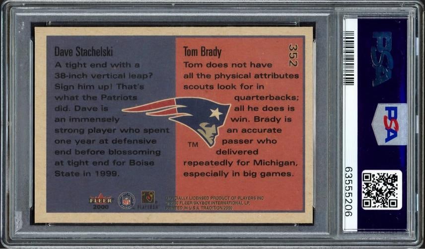 Tom Brady Signed 2000 Fleer RC 352 Patriots Auto GM 10 PSA/DNA #63555206 - 2