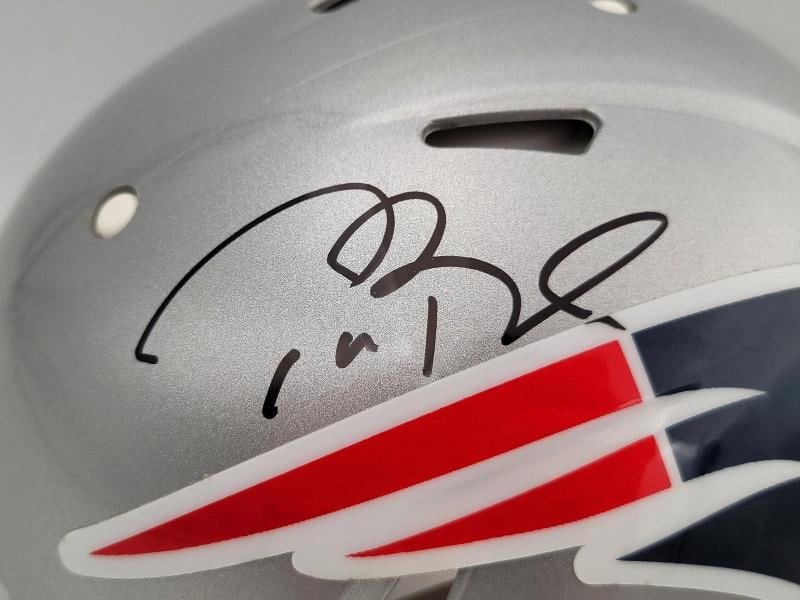 Tom Brady Signed Patriots Silver Full Size Authentic Speed Helmet Fanatics Holo - 2