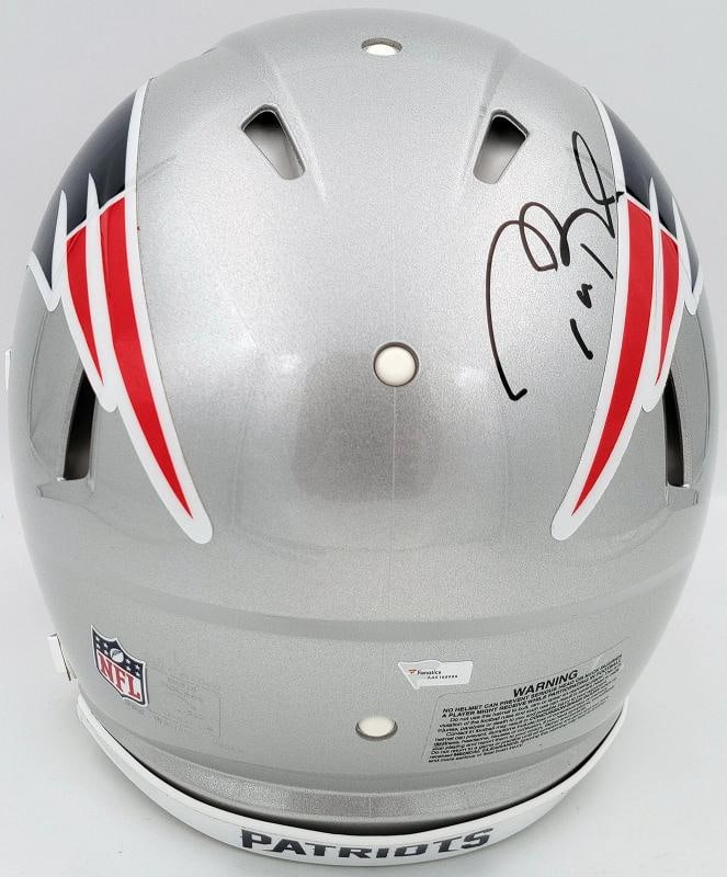 Tom Brady Signed Patriots Silver Full Size Authentic Speed Helmet Fanatics Holo - 3