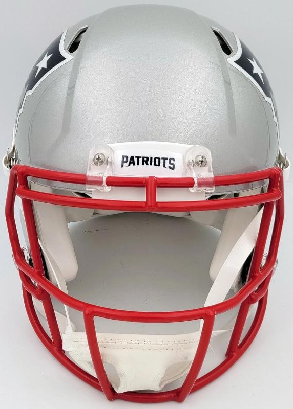 Tom Brady Signed Patriots Silver Full Size Authentic Speed Helmet Fanatics Holo - 4
