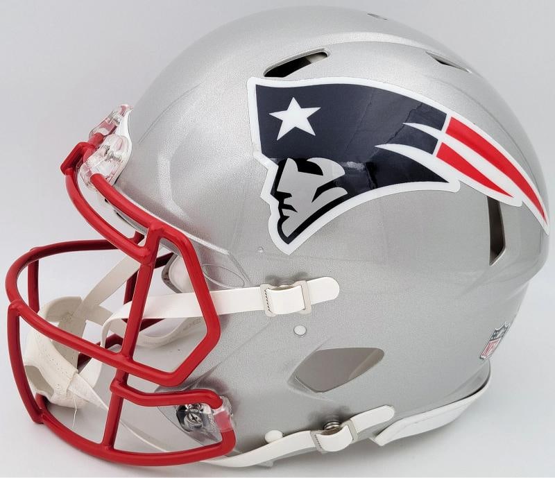 Tom Brady Signed Patriots Silver Full Size Authentic Speed Helmet Fanatics Holo - 5