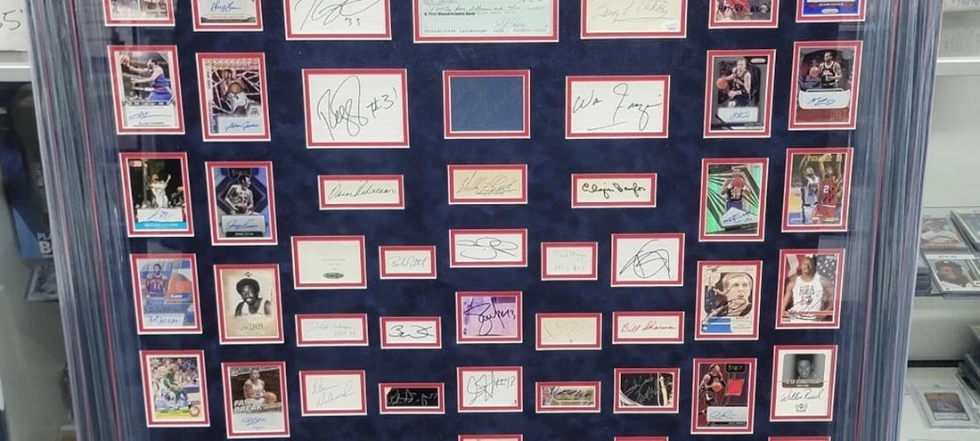 NBA 75th Greatest Wilt Chamberlain Kobe Bryant Michael Jordan +72 Auto Framed - 5