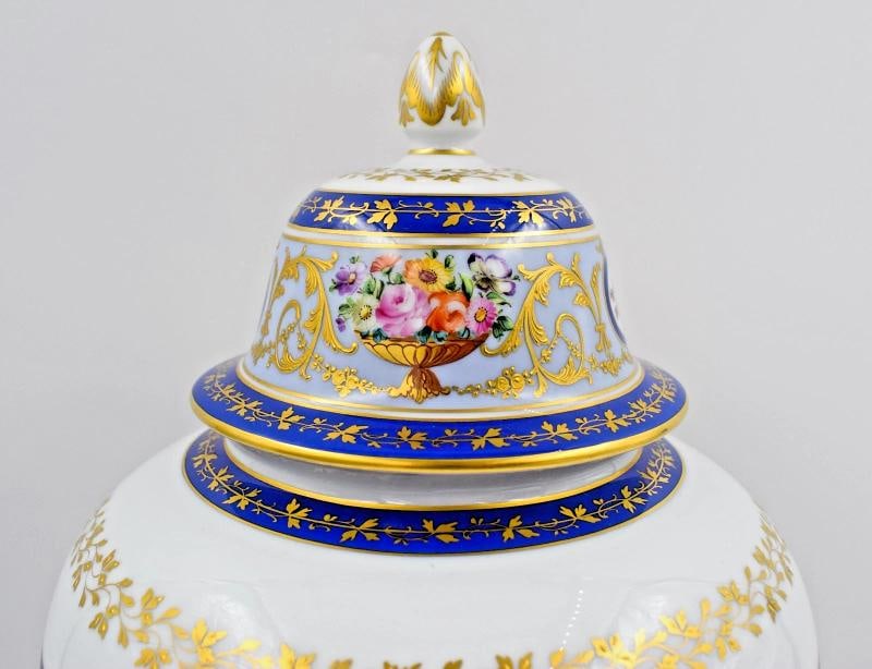 Spectacular Le Tellec Paris Hand Painted Large Ginger Jar - Florals Raised Gold - 4