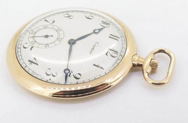 CARTIER 18k Yellow Gold 45.5mm Pocket Watch - 2