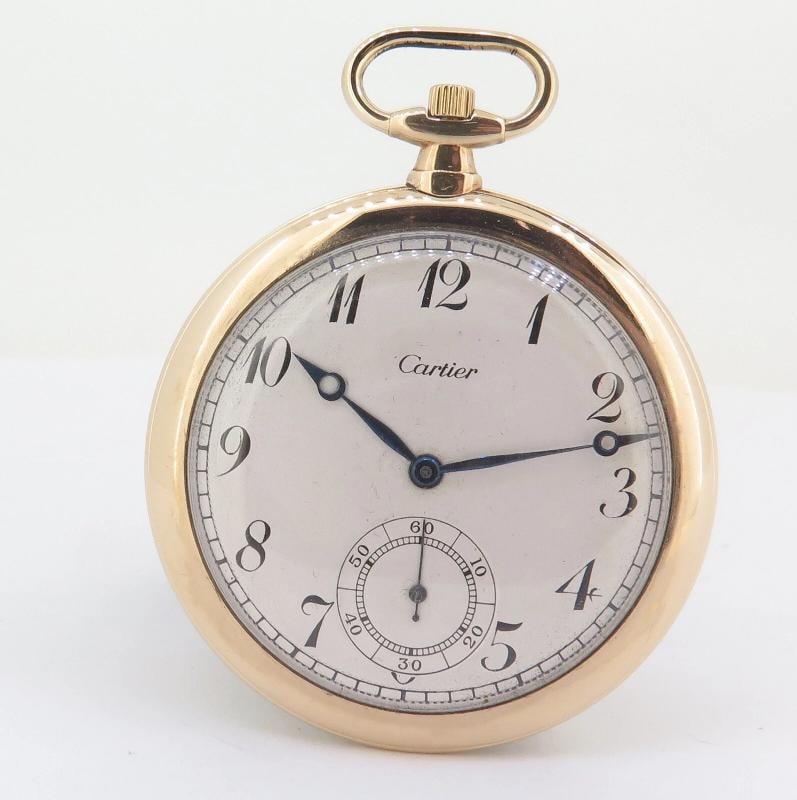 CARTIER 18k Yellow Gold 45.5mm Pocket Watch - 4