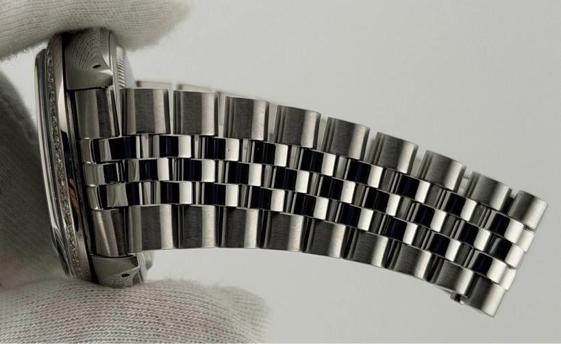 Rolex Datejust 16014 36mm Green Diamond Dial Diamond Bezel Steel Jubilee - 3