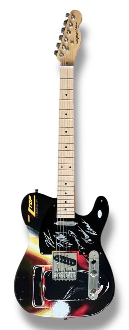 ZZ TOP: Billy Gibbons, Frank Beard & Dusty Hill Signed Custom Guitar (JSA) - 3