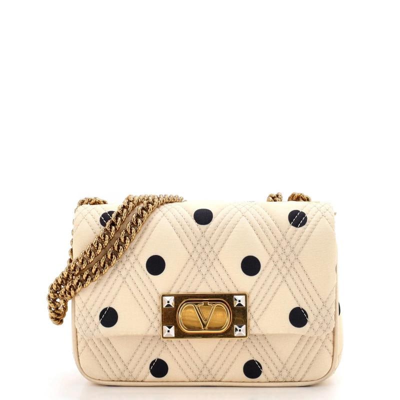 Valentino Garavani Quiltie 67 Chain Flap Bag Printed Satin Small: Accessories: Dust Bag Measurements: Handle Drop 12", Height 6", Width 8", Depth 2.5", Strap Drop none". Condition: Pre-owned - Excellent,Brand: Valentino Garavani,Exterior Material: Canvas