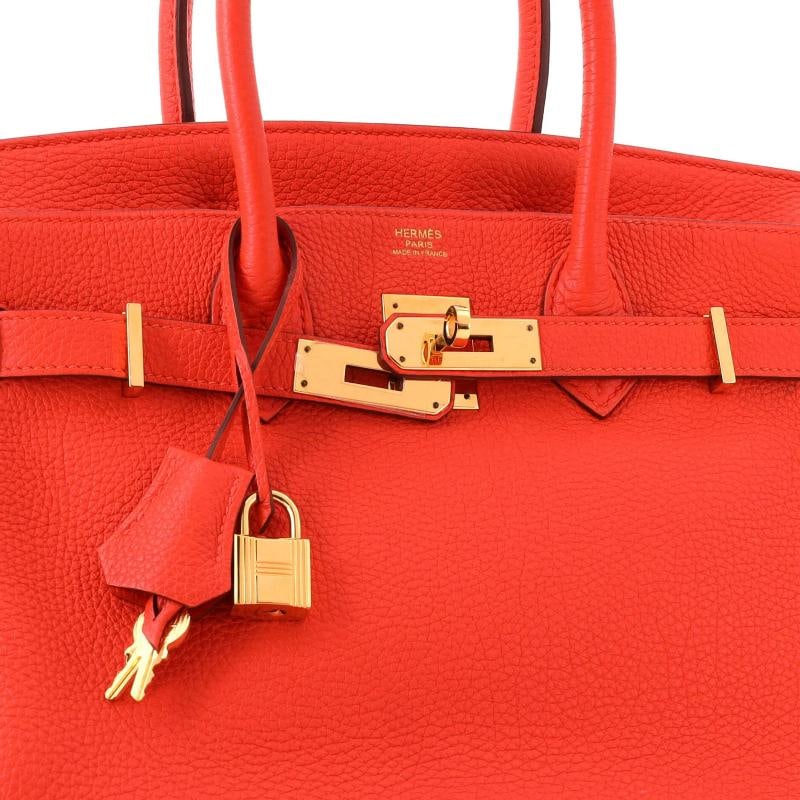 Hermes Birkin Handbag Orange Togo with Gold Hardware 30 - 6