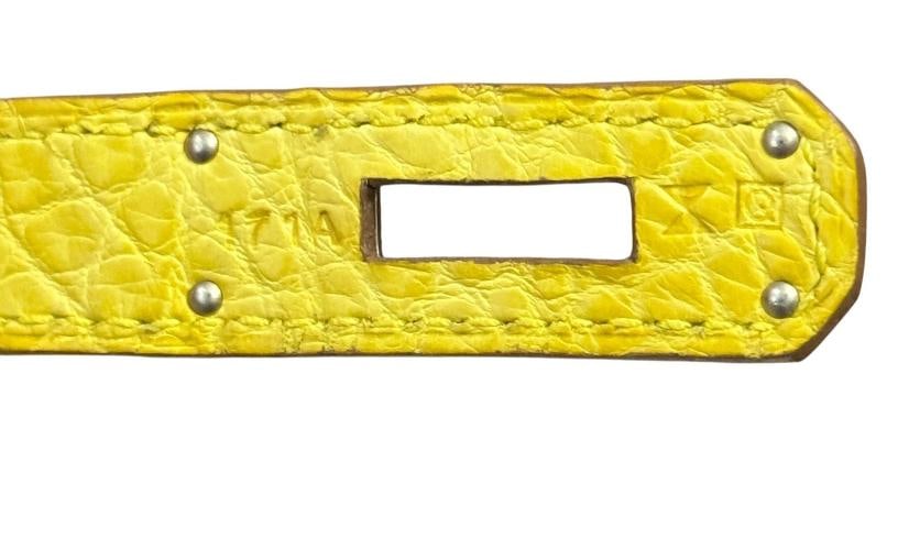 Hermes Birkin 30 Soufre Yellow Jaune Matte Alligator Leather Palladium Hardware - 10