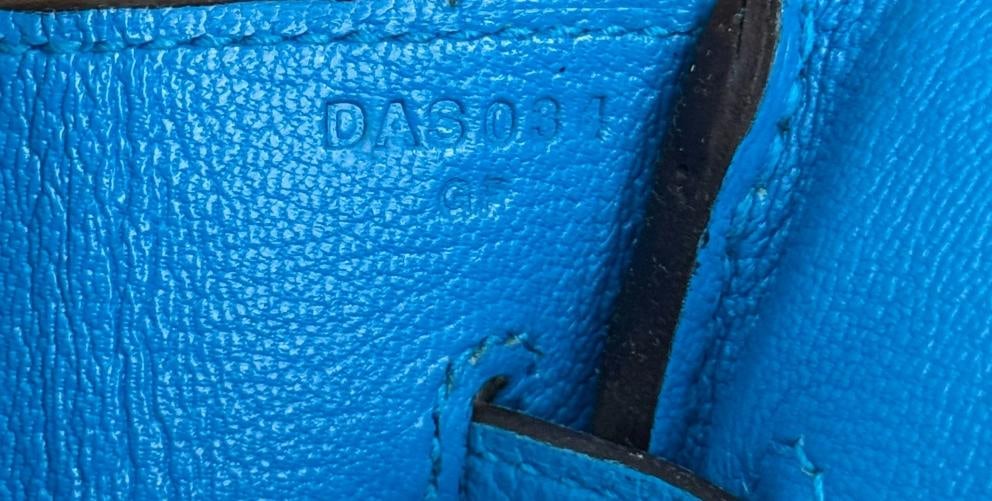 Hermes Birkin 30 Blue Frida Epsom Leather Gold Hardware - 10