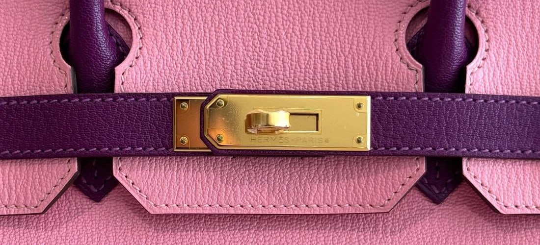 Hermes Birkin 30 Special Order Bubblegum Pink Anemone Purple Chevre Gold HWR - 5