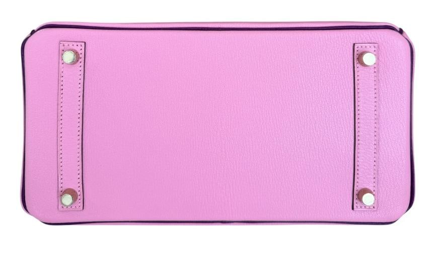 Hermes Birkin 30 Special Order Bubblegum Pink Anemone Purple Chevre Gold HWR - 9