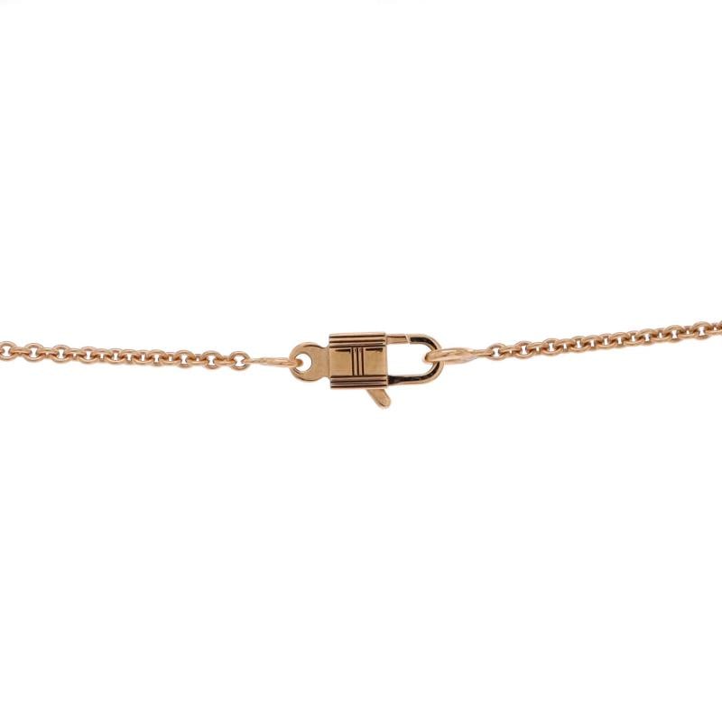 Hermes Birkin Amulette NM Pendant Necklace 18K Rose Gold and Diamonds - 4