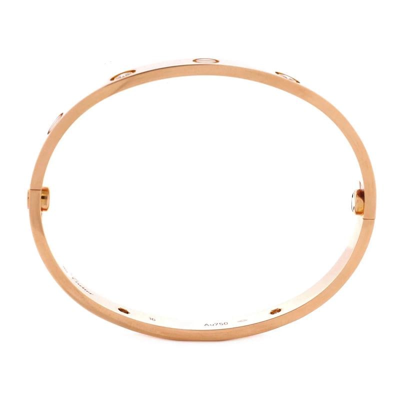Cartier Love 4 Diamond Bracelet 18K Rose Gold with Diamonds - 3